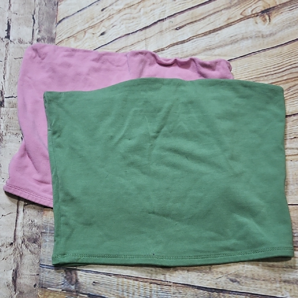 🔥Tillys Tube Top Y2k Green & Pink Lot Of 2 Med